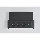 SlimCover noir 2x2P+T + 2 USB C&A +2 port RJ45 non équipé keystone DIGITEL